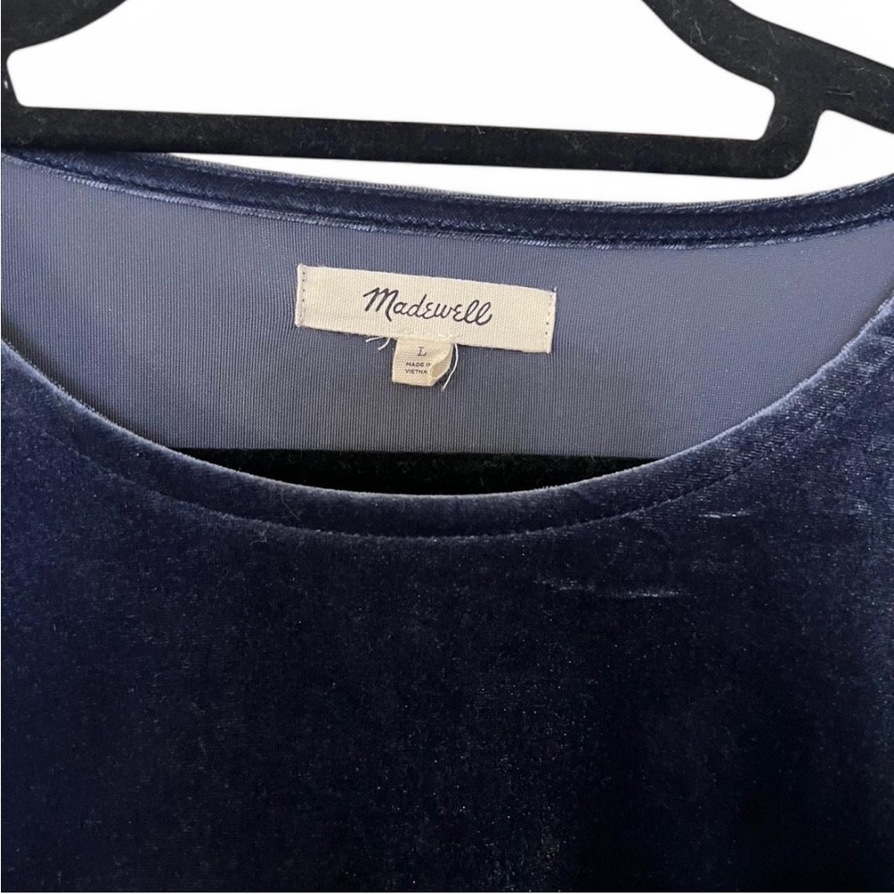 Madewell Navy Blue Velvet Women's Top - Picture 3 of 5